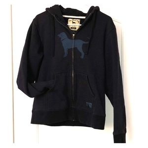 The Black Dog ZIP Up Navy Hoodie